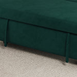 Sofa Pull Out Bed Included Two Pillows 54" Green Velvet Sofa for Small Spaces W1278125092-djyc