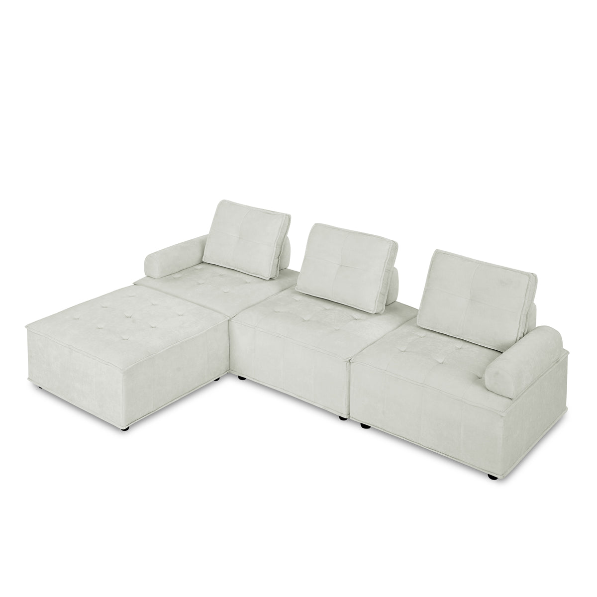 L-Shape Modular Sectional Sofa, DIY Combination, Chenille W487S00185-djyc