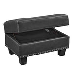 Sectional 3-Seaters Sofa , reversible recliner, Storage pad and wood grain cup holder, Non-slip leg, pu, black W487S00241-djyc