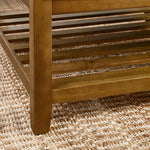 Upholstered Coffee Table Tufted Linen Large Square Ottoman with Beech Wood Shelf and Frame, Oversized Footrest Ottoman for Living Room, Dark Gray W2353P183798-djyc