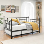 Metal Daybed Frame Twin Size Platform with trundle , No Box Spring Needed Black W840104493-djyc