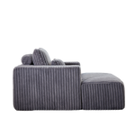 62.5-Inch Corduroy Sponge Sofa Lounge Chair with Removable footrest,No Assembly Required,Fluffy Modern Sleeper Chair for Indoor Living Room Bedroom W834P206049-djyc