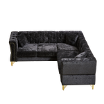 81.5-Inch Chenille Corner Sofa , L-Shaped Sectional Couch, 5-Seater Corner Sofas with 3 Cushions for Living Room, Bedroom, Apartment, Office W834S00263-djyc