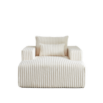 62.5-Inch Corduroy Sponge Sofa Lounge Chair,No Assembly Required,Fluffy Modern Sleeper Chair for Indoor Living Room Bedroom W834P206038-djyc