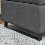 Linen Fabric 3 Seat Sofa with Two End Tables and Two Pillows, Removable Back and Armrest, Morden Style Upholstered 3-Seat Couch for Living Room W487139512-djyc