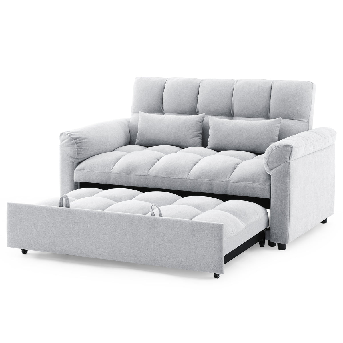 Loveseats Sofa Bed with Pull-out Bed,Adjsutable Back,Light Grey W487109970-djyc