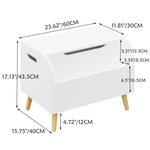 Wooden Toy Box, Kids Toy Storage Organizer with Front Bookshelf, Flip-Top Lid, Safety Hinge, Boys Girls Toy Chest Bench for Playroom Kids Room Organization (White) W808127560-djyc