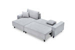 Space-Saving 93-Inch Grey Corduroy Sofa Bed with Two Matching Pillows - Perfect for Living Room or Apartment, Ensuring a Neat and Uncluttered Space W1278S00025-djyc