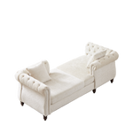 81-inch Chenille Face-to-face Chaise Lounge with Two Pillows,Nailhead trim,Button Tufted Design and Rolled Arms for Lounge, Living room and Office W834S00315-djyc