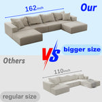 Oversized sponge cloud sofa,Modern Upholstered Sectional Sofa Couch Set,Modular 162" L Shaped Sectional Living Room Sofa Set With 6 Pillows,Free Combination Sofa Couch for Living Room,Bedroom W834S00324-djyc