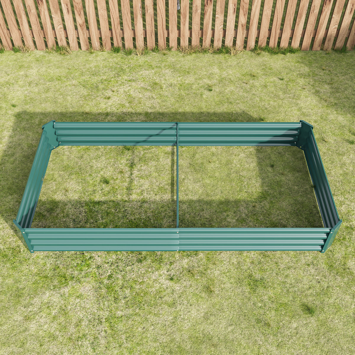 Raised Garden Bed Kit - Metal Raised Bed Garden 7.6x3.7x0.98ft for Flower Planters, Vegetables Herb Green W84090997-djyc