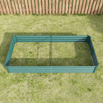 Raised Garden Bed Kit - Metal Raised Bed Garden 7.6x3.7x0.98ft for Flower Planters, Vegetables Herb Green W84090997-djyc
