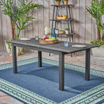 Outdoor Expandable Acacia Wood Dining Table, Dark Grey 68892.00SGRY-djyc