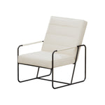 Modern Metal Framed Armchair with Beige Technical Leather, Stylish & Comfortable Indoor Lounge Accent Chair for Living Room, Office,Bedroom W1669P197989-djyc
