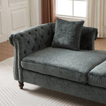 81-inch Chenille Face-to-face Chaise Lounge with Two Pillows,Nailhead trim,Button Tufted Design and Rolled Arms for Lounge, Living room and Office W834S00318-djyc