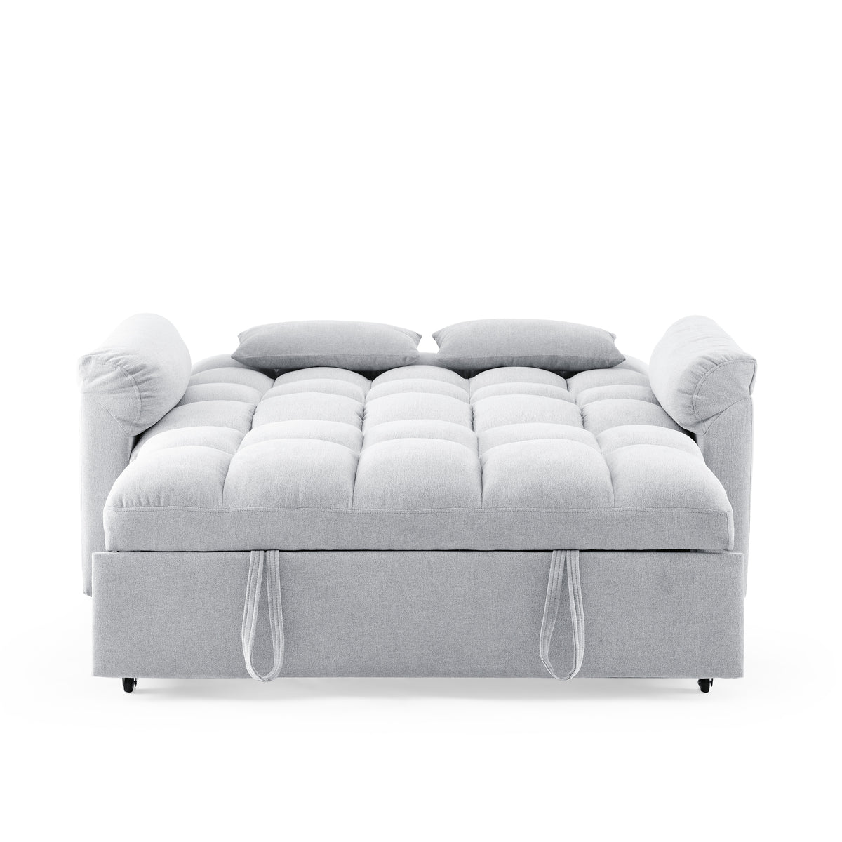 Loveseats Sofa Bed with Pull-out Bed,Adjsutable Back,Light Grey W487109970-djyc