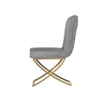 Dining Chair Set of 4, grey velvet Backrest and golden Metal legs.For Modern Kitchen Dining Room Chair for Kitchen Living Modern decorative Leisure chairs Office chairs W1727S00008-djyc