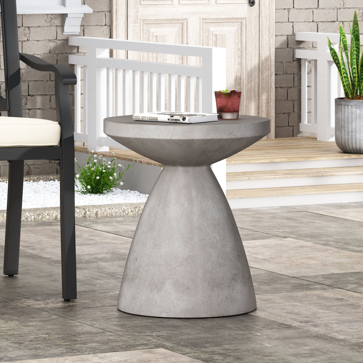 Outdoor LightWeight Concrete Side Table 73455-djyc