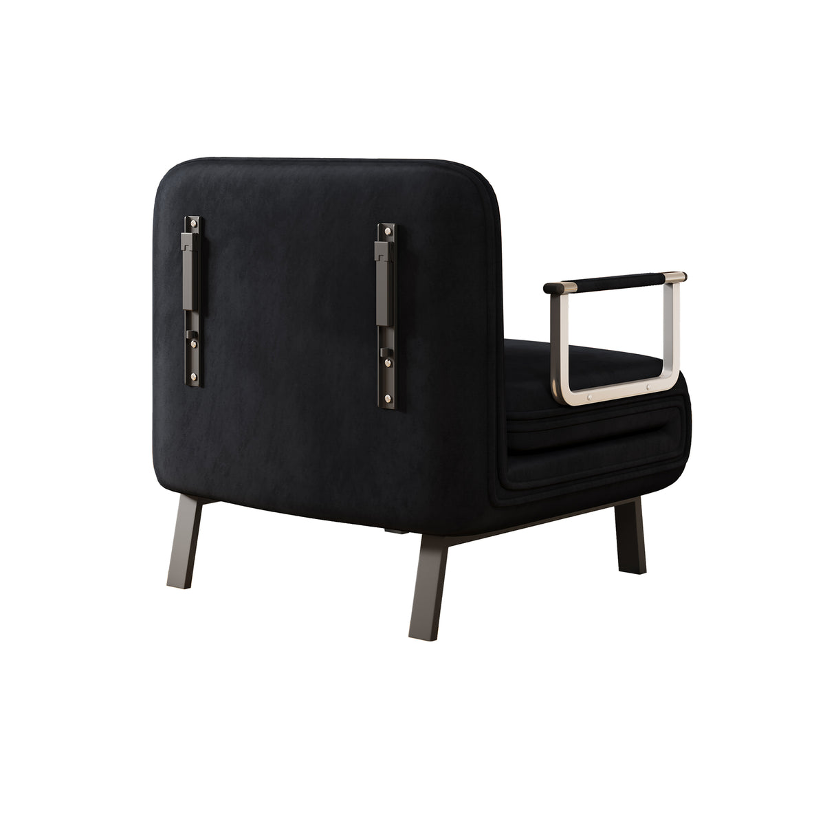 31.5″ Convertible Chair Bed, Tri-Fold Sofa Bed with Adjustable Backrest & Pillow, Leisure Chaise Lounge Couch with Sturdy Steel Frame for Home & Office, Comfortable Sleeper Chair black W1767P220577-djyc