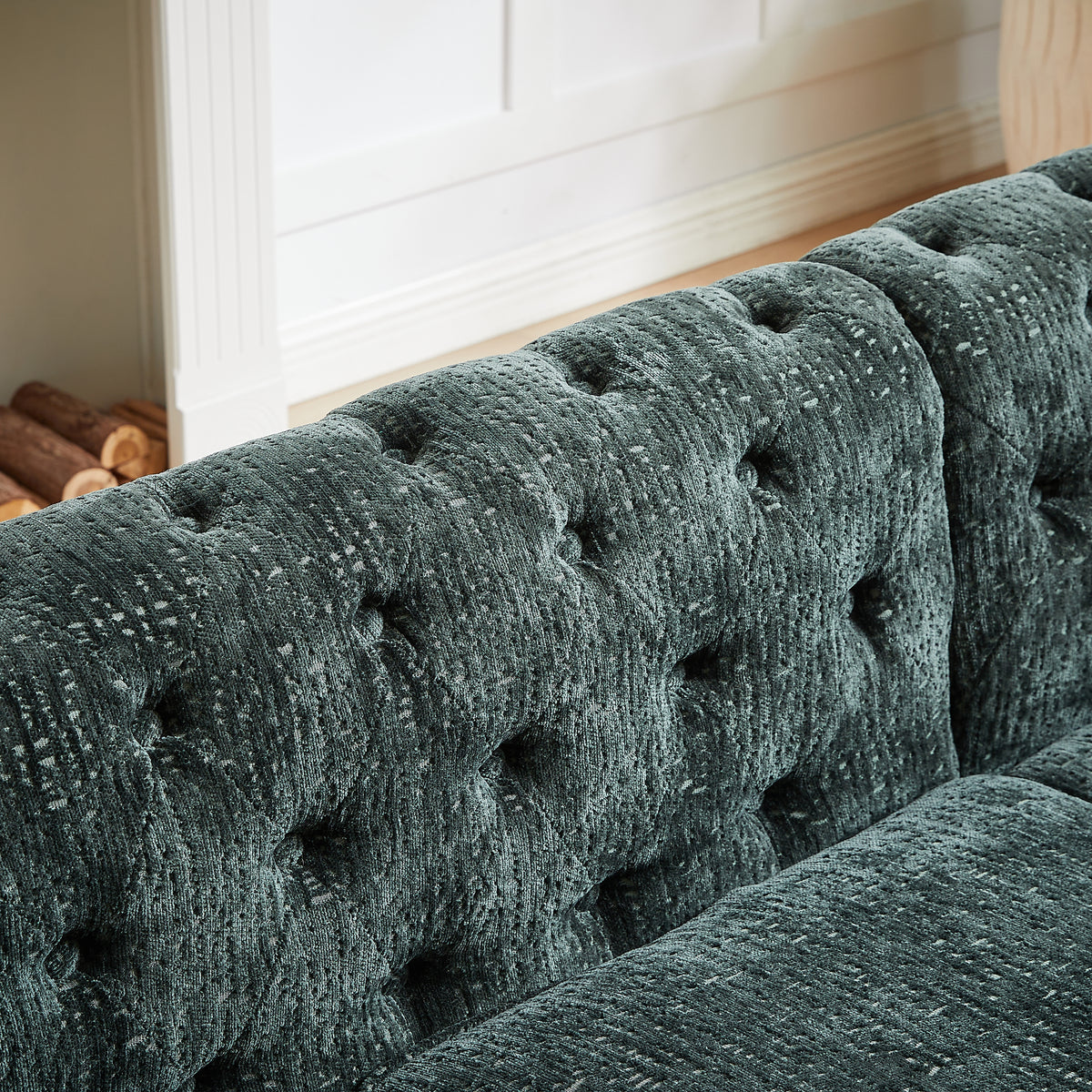 81.5-Inch Chenille Corner Sofa , L-Shaped Sectional Couch, 5-Seater Corner Sofas with 3 Cushions for Living Room, Bedroom, Apartment, Office W834S00264-djyc