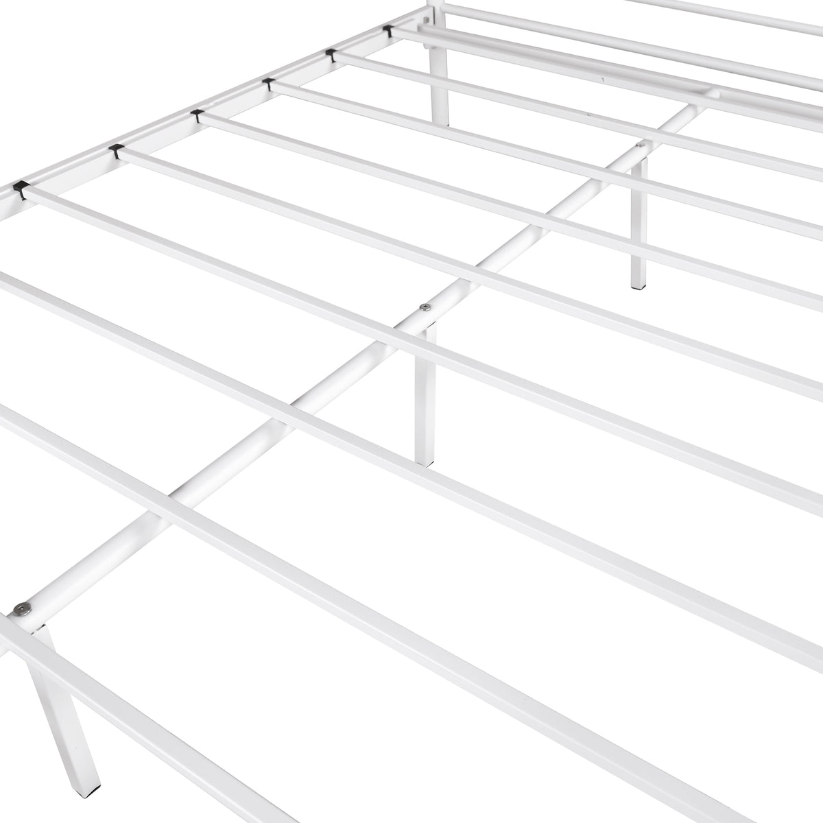 Heavy Duty Twin-Over-Full Metal Bunk Bed, Easy Assembly with Enhanced Upper-Level Guardrail, White W84041890-djyc