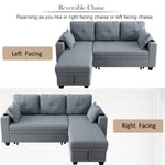 85 "multi-functional dark grey sofa. L-shaped sofa Cotton and linen sofa bed can be combined into one W1278S00008-djyc