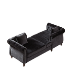 81-inch Chenille Face-to-face Chaise Lounge with Two Pillows,Nailhead trim,Button Tufted Design and Rolled Arms for Lounge, Living room and Office W834S00319-djyc