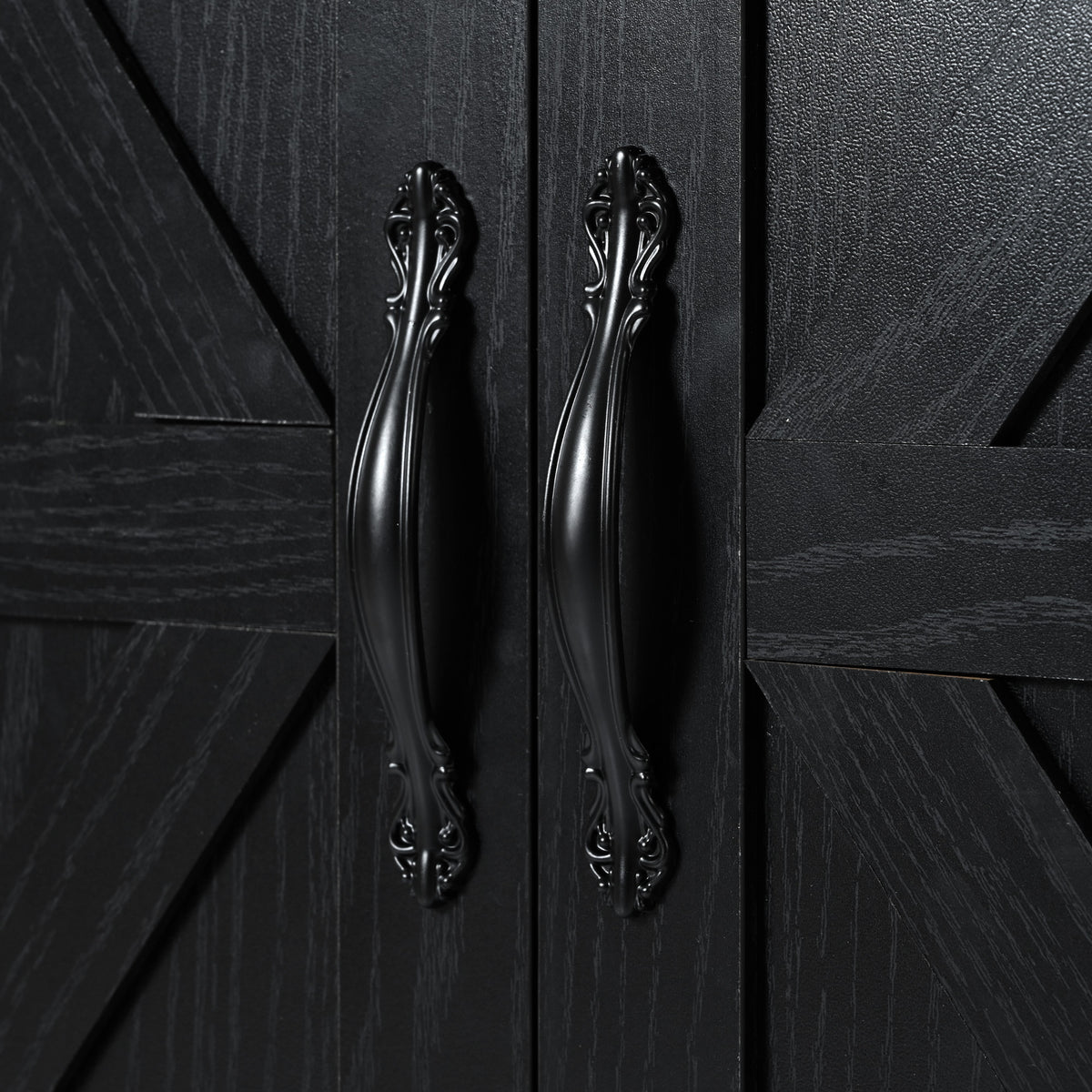 K&K 54.5" Farmhouse Kitchen Island with Power Outlet, Kitchen Storage Islandwith Internal Storage Rack, Drop Leaf, Spice Rack, Rolling Kitchen Cart on Wheels, for Home, Kitchen and Dining Room,Black N707P170349B-djyc