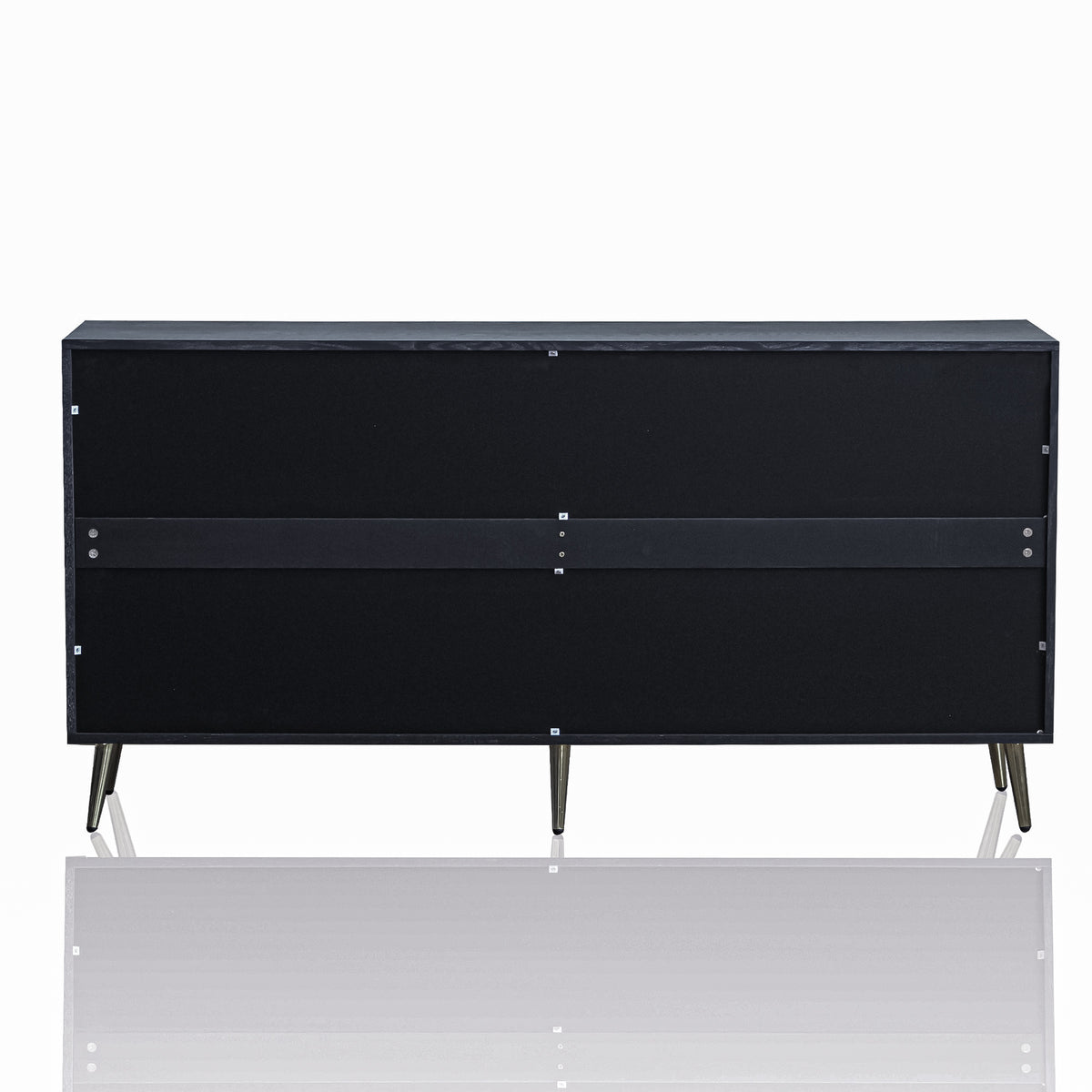 Modern Lacquered 4 Door Wooden Cabinet Sideboard Buffet Server Cabinet Storage Cabinet, for Living Room, Entryway, Hallway, Office, Kitchen and Dining Room, Distressed Black W1435P191611-djyc