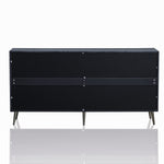 Modern Lacquered 4 Door Wooden Cabinet Sideboard Buffet Server Cabinet Storage Cabinet, for Living Room, Entryway, Hallway, Office, Kitchen and Dining Room, Distressed Black W1435P191611-djyc