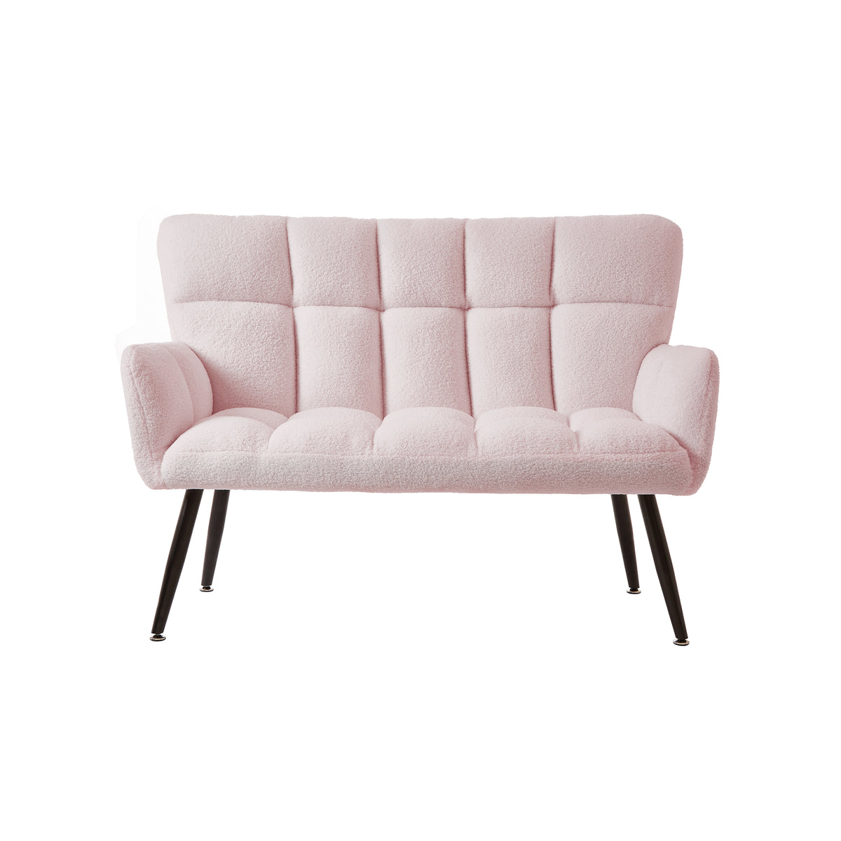 52'' Small Loveseat Sofa, Couch 2-Seater with Quilting Backs for Living Room, Bedroom and Small Space(COLOR:PINK) W1669P175415-djyc