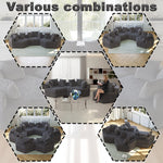 54''L Chenille Sponge single sofa,No Assembly Required,Fluffy Modern Sleeper Chair for Living room, Bedroom, Lounge and Projection Room W834P221043-djyc