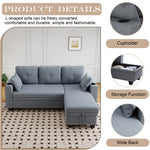 85 "multi-functional dark grey sofa. L-shaped sofa Cotton and linen sofa bed can be combined into one W1278S00008-djyc