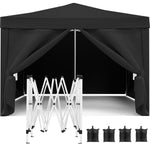 10'x10' Folding Canopy with 4 Removable Sidewalls Outdoor Event Shelter UPF 50+ Gazebo Portable Tents for Parties Beach Camping Wedding EZ Pop Up Canopy 4pcs Weight Bag + Carry Bag W2185P194757-djyc