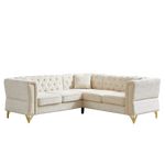 81.5-Inch Chenille Corner Sofa , L-Shaped Sectional Couch, 5-Seater Corner Sofas with 3 Cushions for Living Room, Bedroom, Apartment, Office W834S00261-djyc