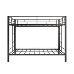 Metal Bunk Bed Twin Over Twin, Heavy Duty Twin Bunk Beds with shelf and Slatted Support No Box Spring Needed Black W840107070-djyc