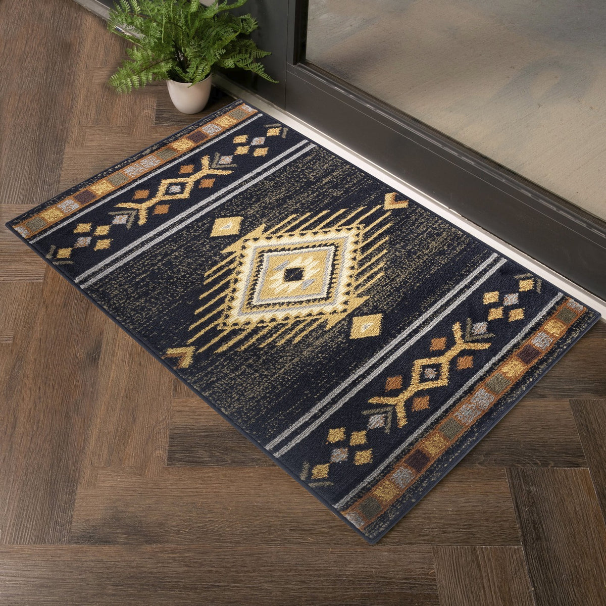 Tribes GC_YLS4001 Black 2 ft. x 3 ft. Southwest Area Rug-B186P180983