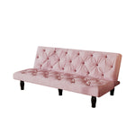 Sofa to Sofa Bed Transformation: 66" Pink Velvet Sofa Bed, Ideal for Family Living Rooms, Apartments & Bedrooms W127860393-djyc