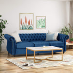 Classic 3-Seater Velvet Sofa in Navy Blue, Offering Timeless Elegance and Luxurious Comfort for Your Living Space, Featuring Plush Upholstery for Ultimate Relaxation and Stylish Entertaining 64936.00ANBLU-64936.00BNBLU-djyc