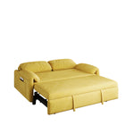 Dual-Purpose Velvet Sofa Bed: Elegant Yellow Sofa Transforms into a Retractable Bed for Your Living Room W1278P152680-djyc