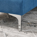 Modern Sofa 3-Seat Couch with Stainless Steel Trim and Metal Legs for Living Room,New package compression sofa technology,Navy blue W487S00235-djyc