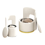 360° Round Swivel Chair with Storage under Seat, Comfy Chair for Living Room Bedroom Reading Room (Beige) W1669P224468-djyc