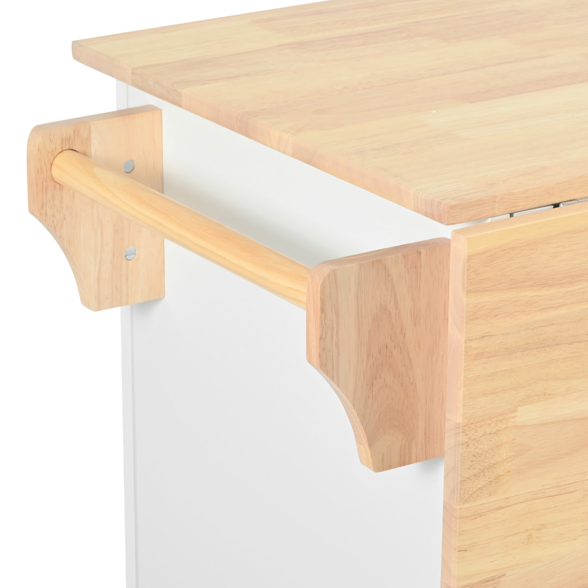 K&K Kitchen Island with Drop Leaf, Kitchen Storage Cart with 3 Tier Pull Out Cabinet Organizer, Internal Storage Rack, Rolling Kitchen Cart on Wheels with Towel Rack, 2 Drawers, for Kitchen, White WF531421AAW-djyc