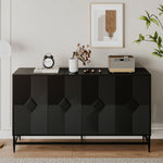 Accent Black Lacquered 4 Door Wooden Cabinet Sideboard Buffet Server Cabinet Storage Cabinet, for Living Room, Entryway, Hallway, Office, Kitchen and Dining Room W1435133315-djyc