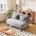 39″ Convertible Chair Bed, Tri-Fold Sofa Bed with Adjustable Backrest & Pillow, Leisure Chaise Lounge Couch with Sturdy Steel Frame for Home & Office, Comfortable Sleeper Chair Light grey Dutch velvet W1767P192812-djyc