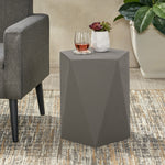 Modern Pentagonal Concrete Side Table – Chic Geometric Design for Effortless Outdoor Elegance 67525.00LGRY-djyc