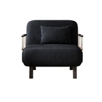 31.5″ Convertible Chair Bed, Tri-Fold Sofa Bed with Adjustable Backrest & Pillow, Leisure Chaise Lounge Couch with Sturdy Steel Frame for Home & Office, Comfortable Sleeper Chair black W1767P220577-djyc