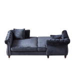 81-inch Chenille Face-to-face Chaise Lounge with Two Pillows,Nailhead trim,Button Tufted Design and Rolled Arms for Lounge, Living room and Office W834S00317-djyc