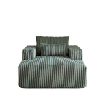 62.5-Inch Corduroy Sponge Sofa Lounge Chair,No Assembly Required,Fluffy Modern Sleeper Chair for Indoor Living Room Bedroom W834P206044-djyc