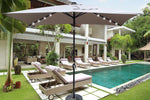 10 x 6.5t Rectangular Patio Solar LED Lighted Outdoor Umbrellas with Crank and Push Button Tilt for Garden Backyard Pool Swimming Pool W65690316-djyc